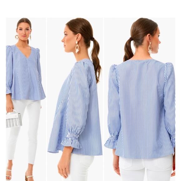 Tuckernuck Pomander Place Striped Mollie Blouse Preppy Nautical Sailor Chic S - Picture 3 of 7